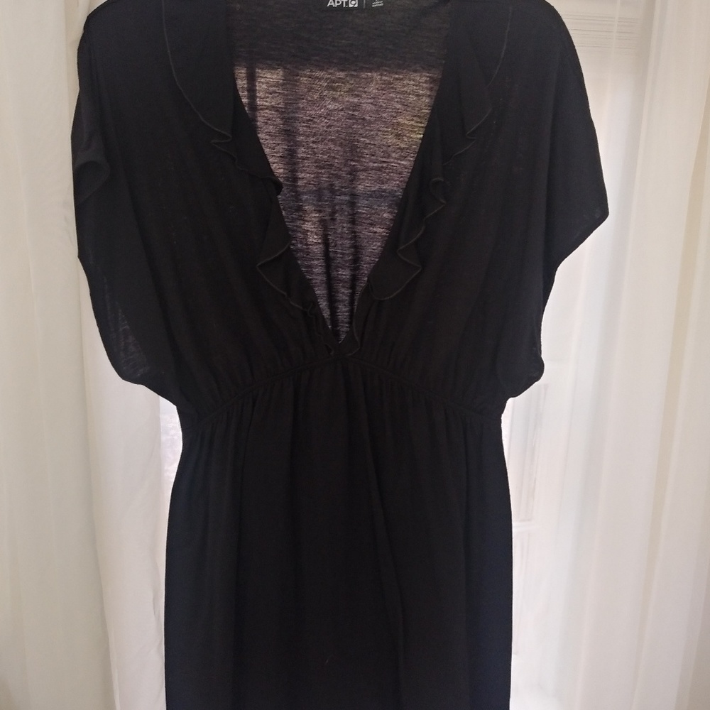 Deep V Tunic Length Blouse